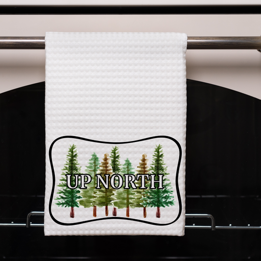 Up North Green Pines Dish Towel