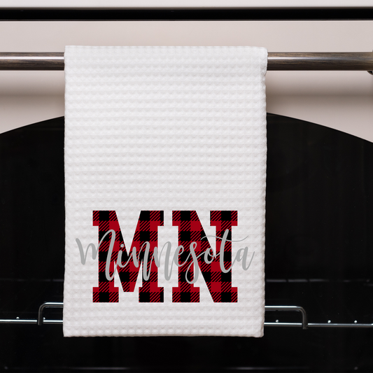 Minnesota Buffalo Plaid Dish Towel