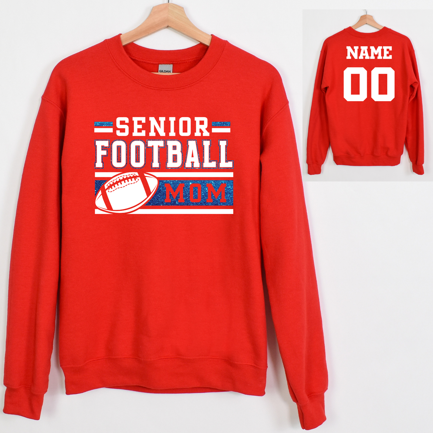 Glitter Senior Football Mom