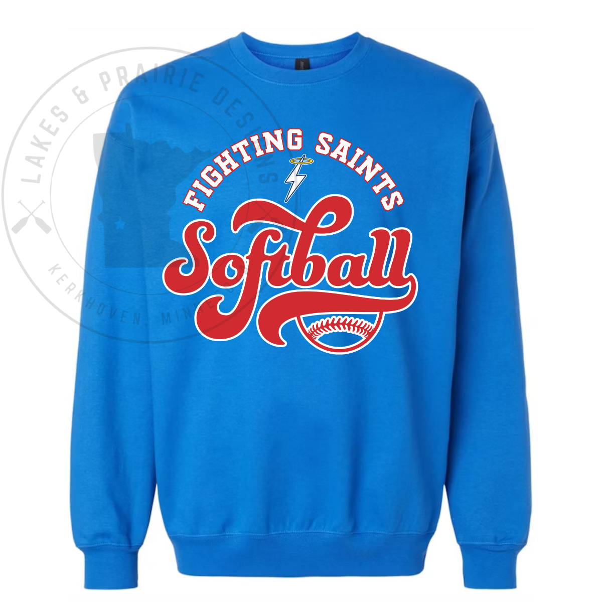 KMS Saints 2 Softball Gildan SoftStyle Adult and Youth Crewneck Sweatshirt