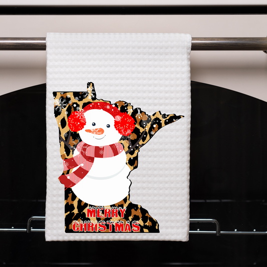 MN Snowman Christmas Dish Towel