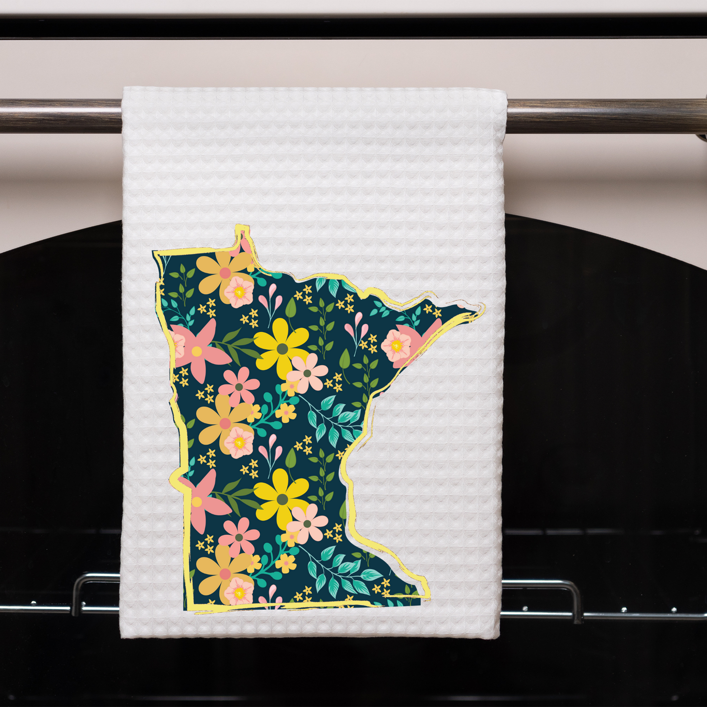 Floral MN Dish Towel