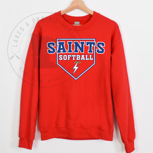 KMS Saints Softball Gildan SoftStyle Adult and Youth Crewneck Sweatshirt