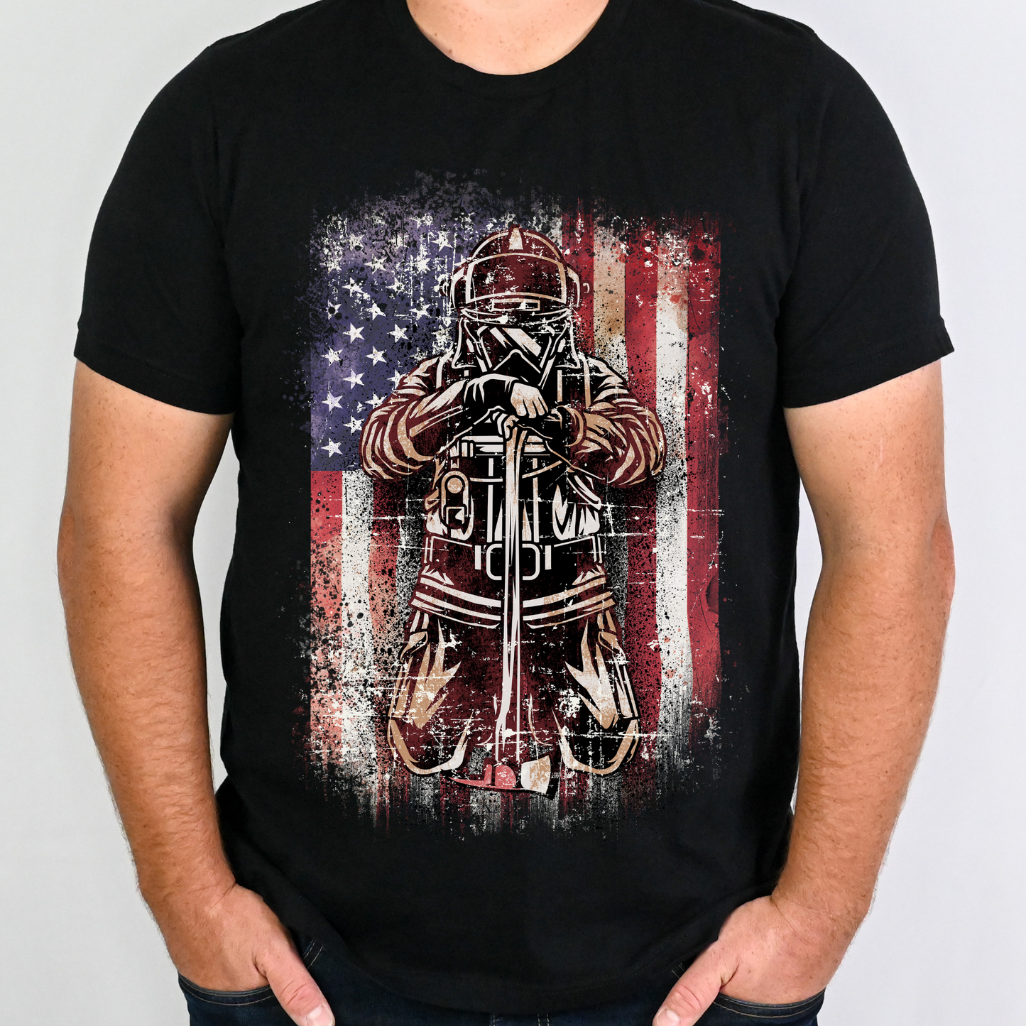 Firefighter Flag Distressed