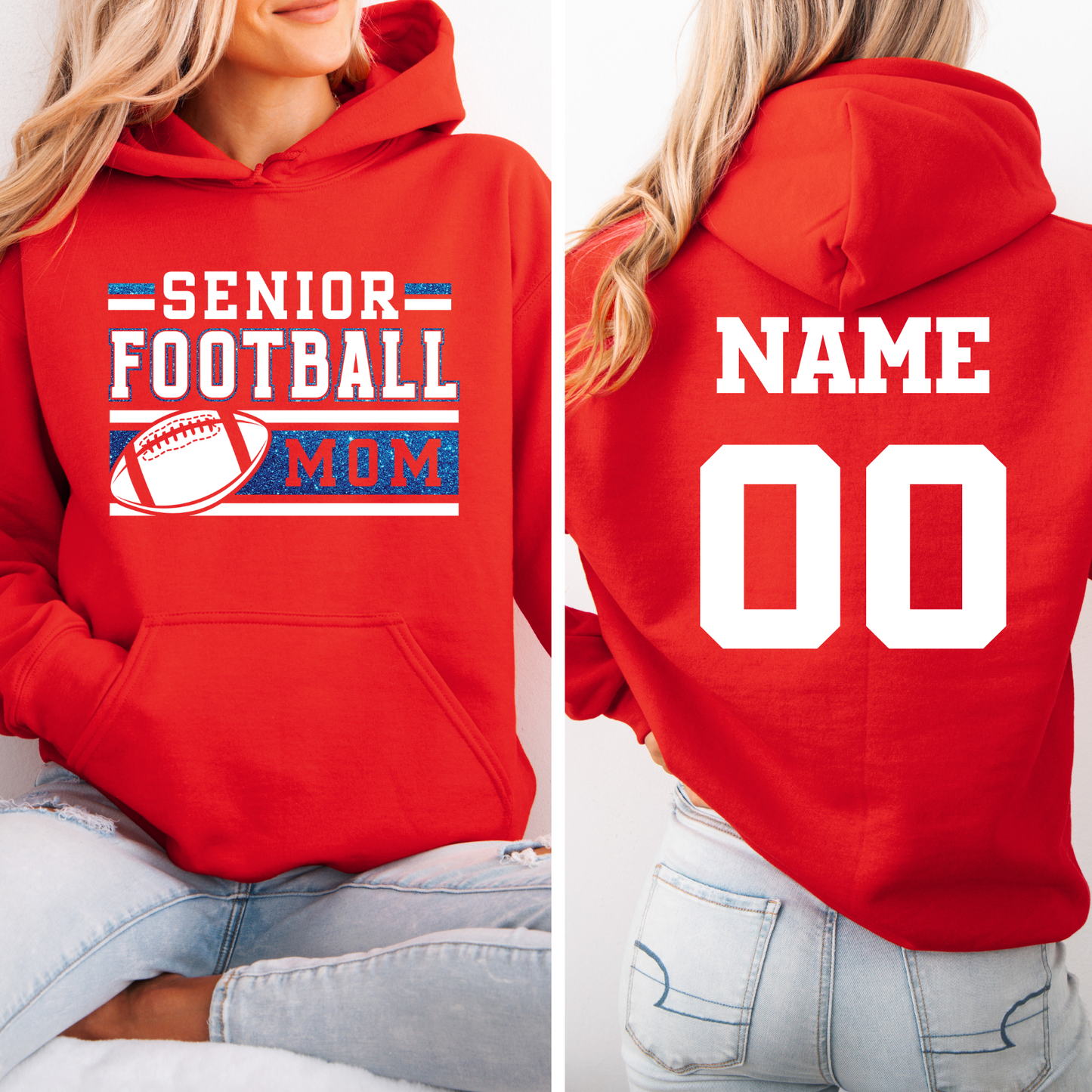 Glitter Senior Football Mom