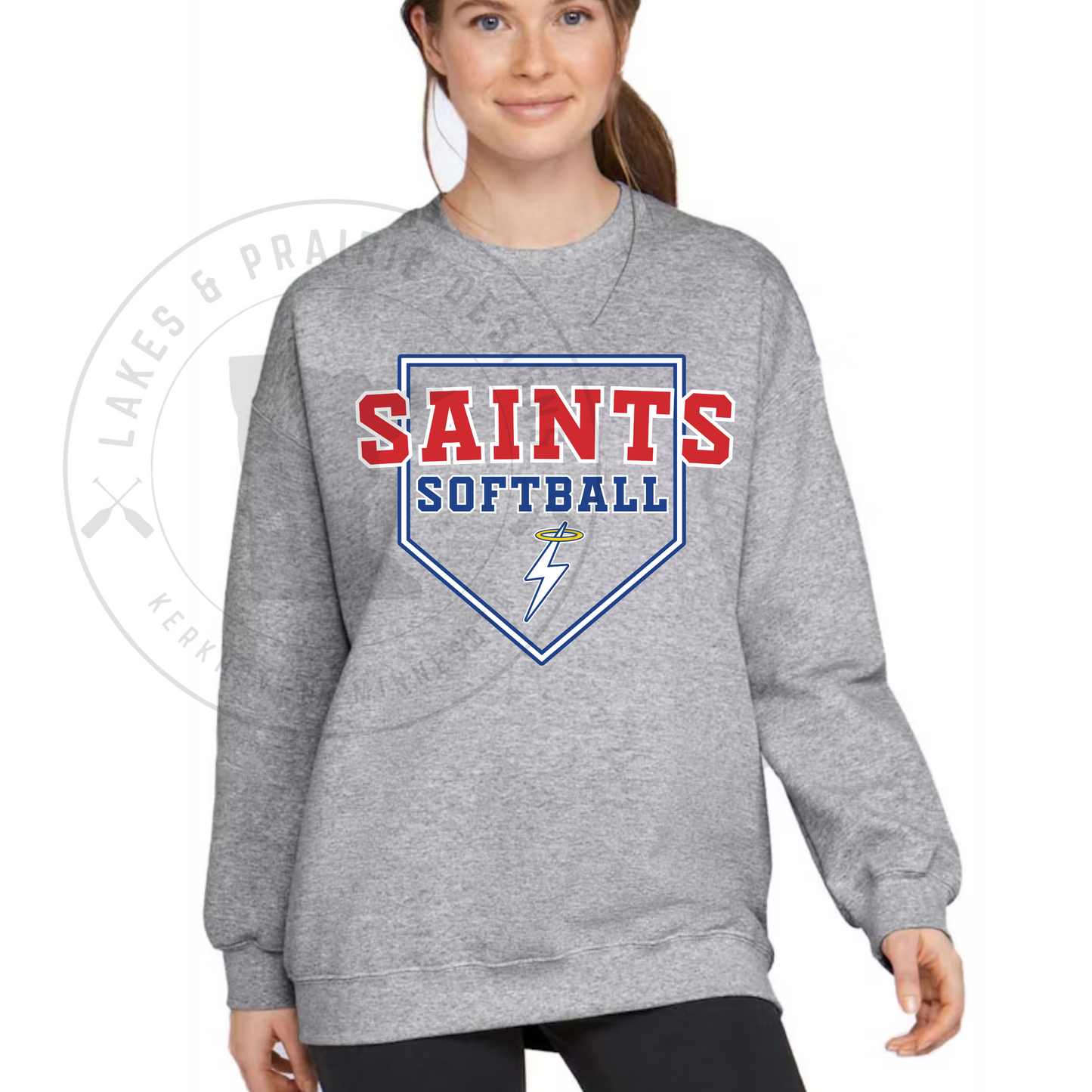 KMS Saints Softball Gildan SoftStyle Adult and Youth Crewneck Sweatshirt