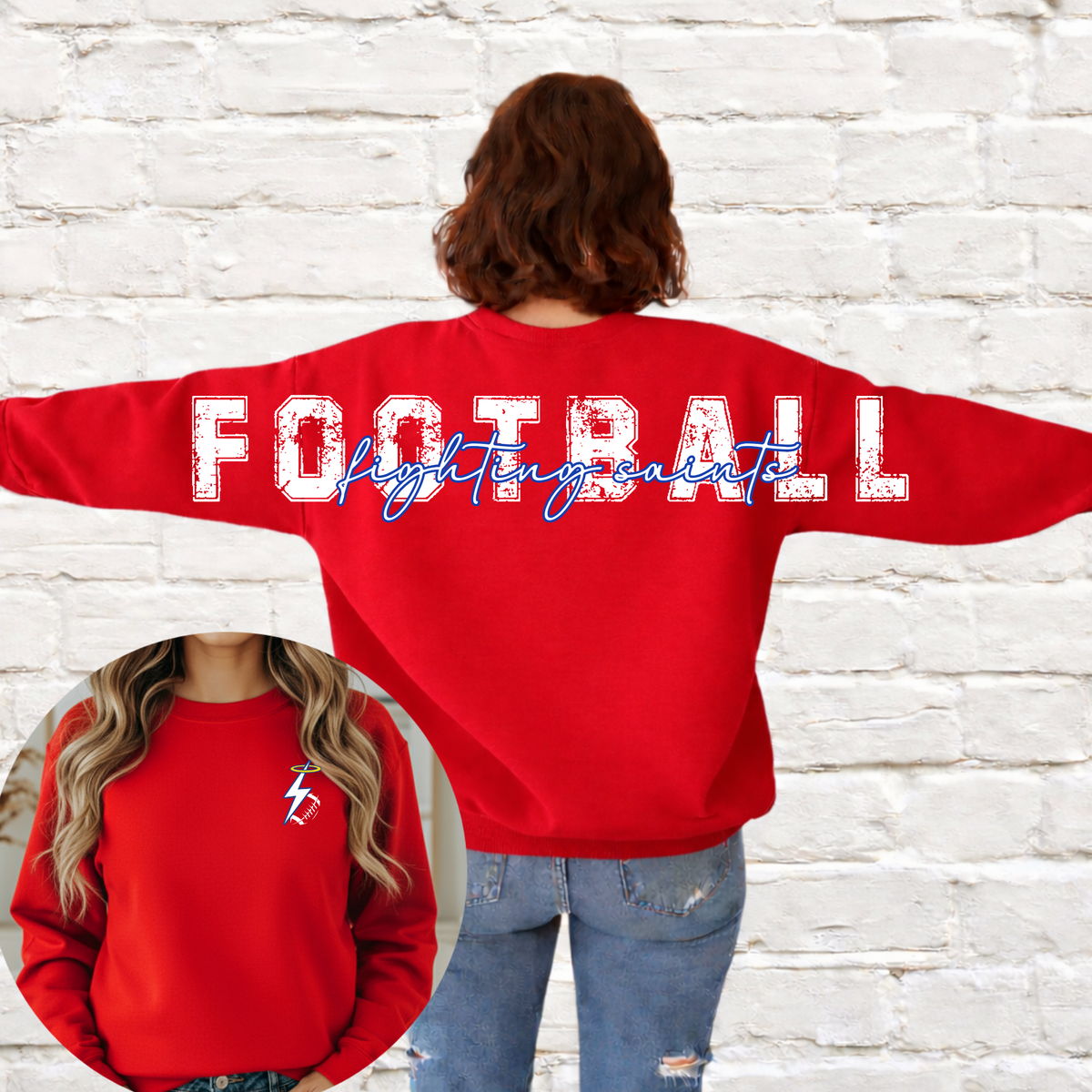 Football Custom School Oversized Back