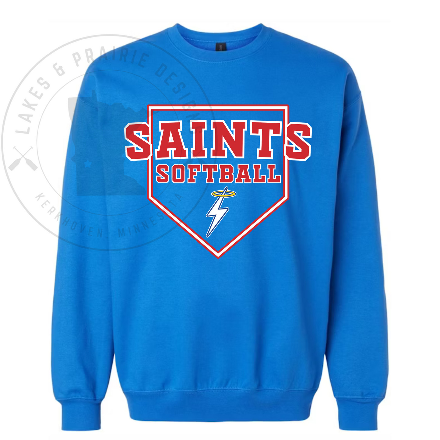 KMS Saints Softball Gildan SoftStyle Adult and Youth Crewneck Sweatshirt