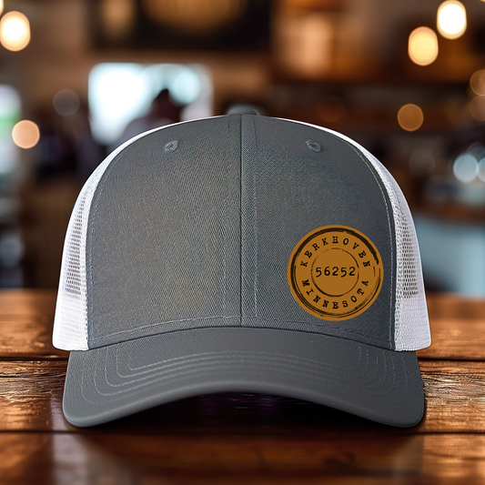 Richardson Leatherette Patch Hat- Custom Town with Zip Code