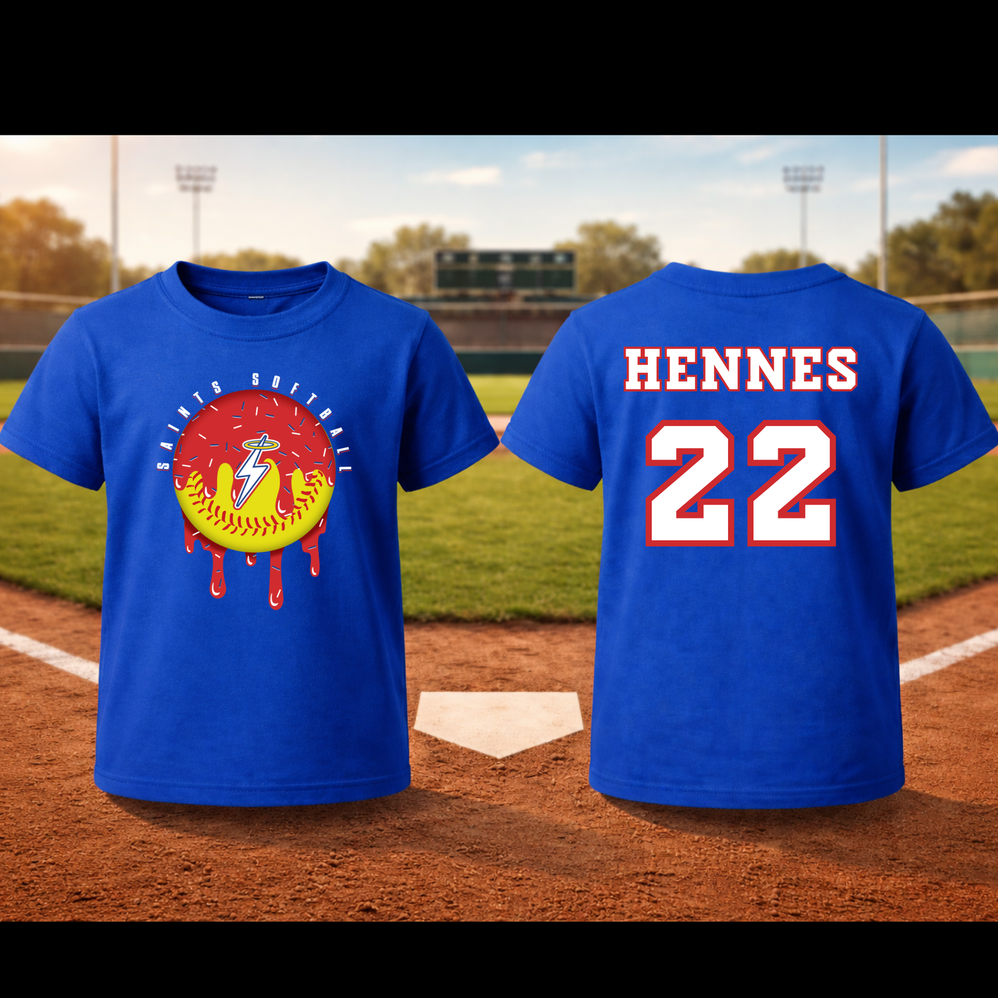 Personalized Saints Softball Drip