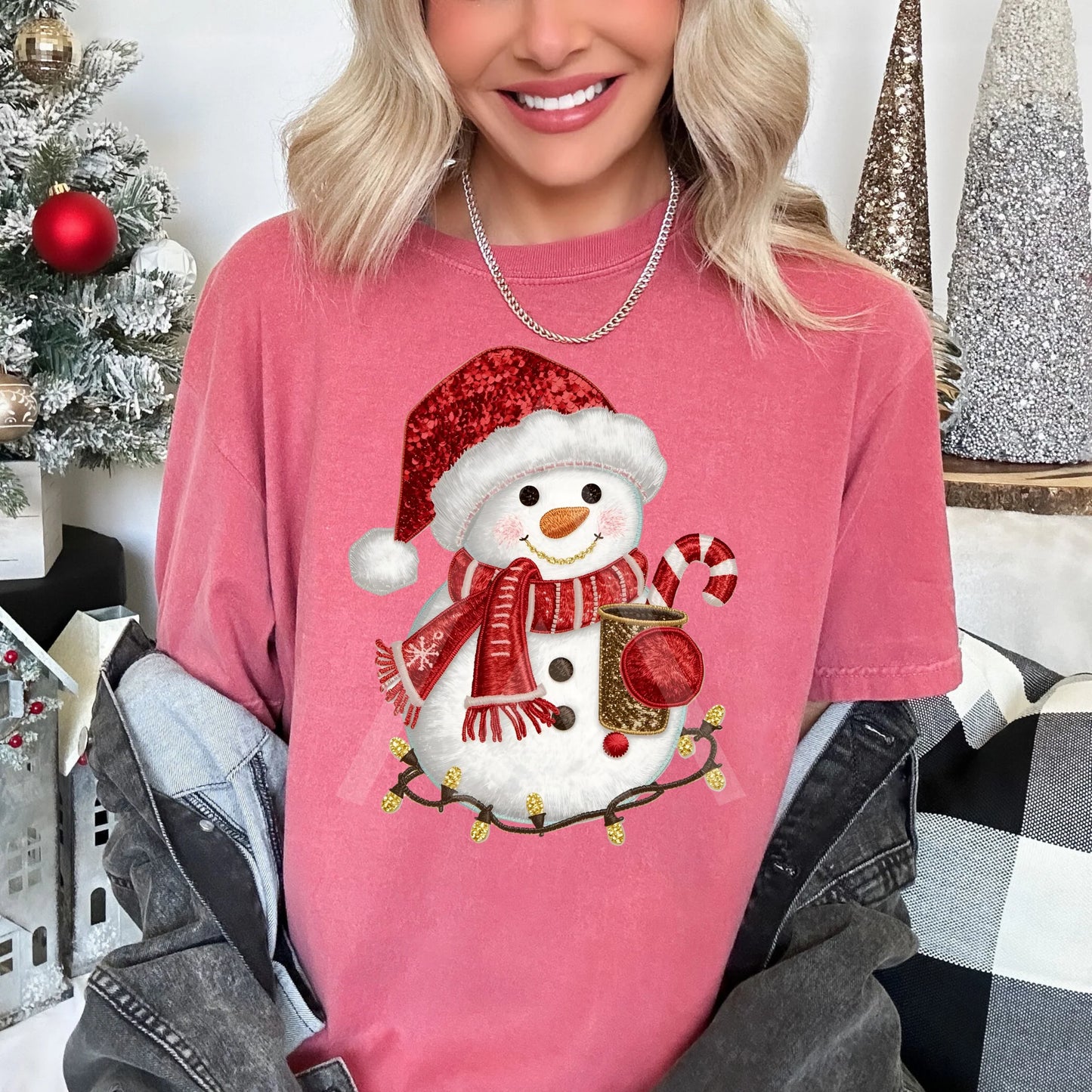 Snowman- Embroidered Look