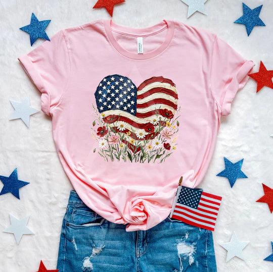 USA Painted Heart
